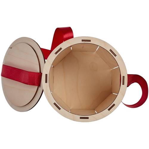 Коробка Drummer, круглая, с красной лентой фото 5