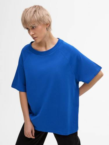 Футболка унисекс оверсайз T2, синяя фото 7