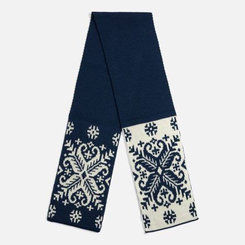 Шарф Wintertude M, синий с белым фото 2