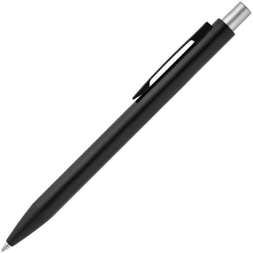Ручка шариковая Chromatic, черная с серебристым фото 3