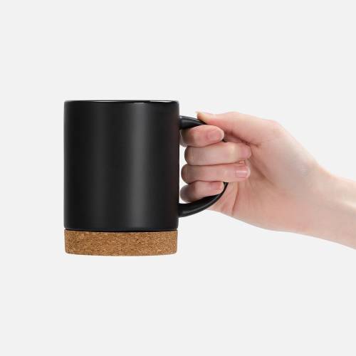 Кружка с пробковой подставкой Corky, черная фото 5 Кружка с пробковой подставкой Corky, черная фото 5