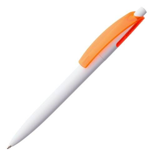 Ручка шариковая Bento, белая с оранжевым фото 2
