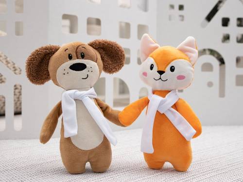 Мягкая игрушка Beastie Toys, собачка с белым шарфом фото 8
