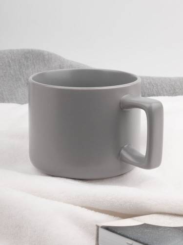 Чашка Jumbo в коробке матовая, светло-серая фото 6