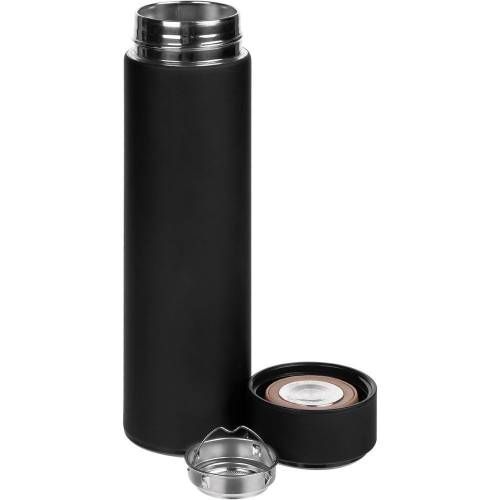 Смарт-бутылка с заменяемой батарейкой Long Therm Soft Touch, черная фото 3