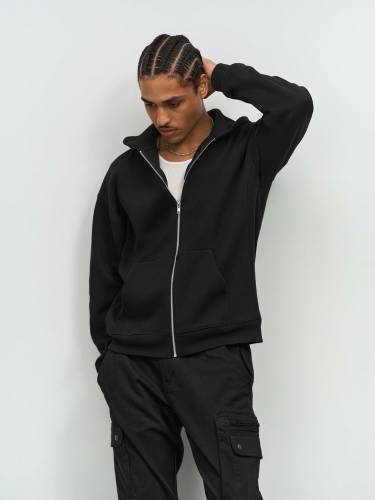 Толстовка унисекс на молнии Jelo, черная фото 7