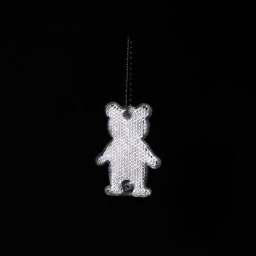 Пешеходный светоотражатель с цепочкой «Мишка», белый фото 4 Пешеходный светоотражатель с цепочкой «Мишка», белый фото 4