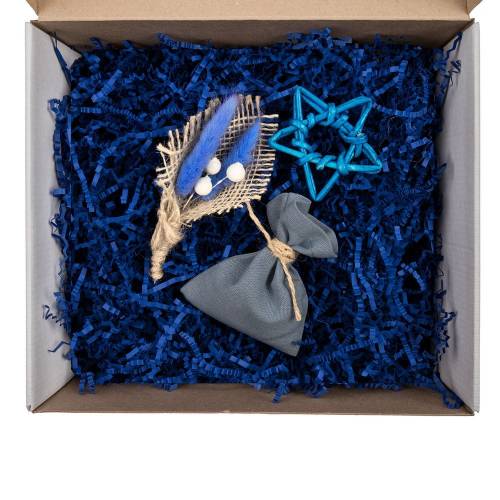Набор для упаковки подарка Adorno, белый с синим фото 4