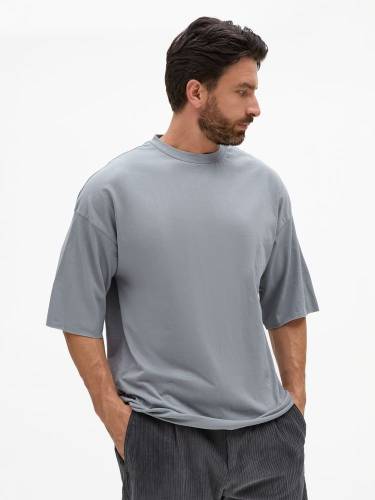 Футболка унисекс оверсайз T1, серая фото 2