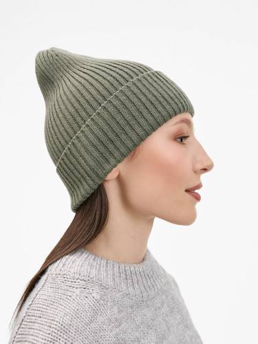 Шапка Catch Match без помпона, зеленая (полынь) фото 8