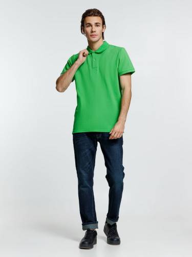 Рубашка поло мужская Virma Premium, зеленое яблоко фото 7