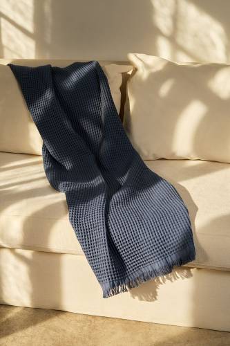 Плед вафельный Elenglect, темно-серый фото 7