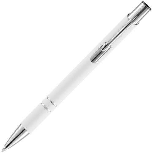 Ручка шариковая Keskus Soft Touch, белая фото 4