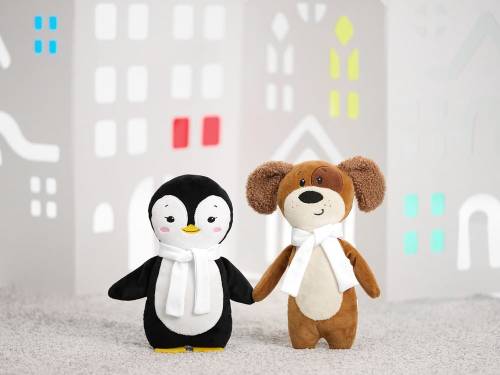 Мягкая игрушка Beastie Toys, пингвиненок с белым шарфом фото 5