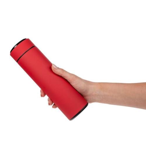 Смарт-бутылка с заменяемой батарейкой Long Therm Soft Touch, красная фото 8