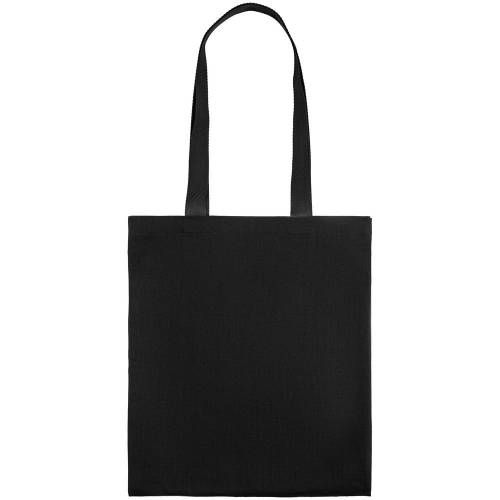Холщовая сумка BrighTone, черная с черными ручками фото 4