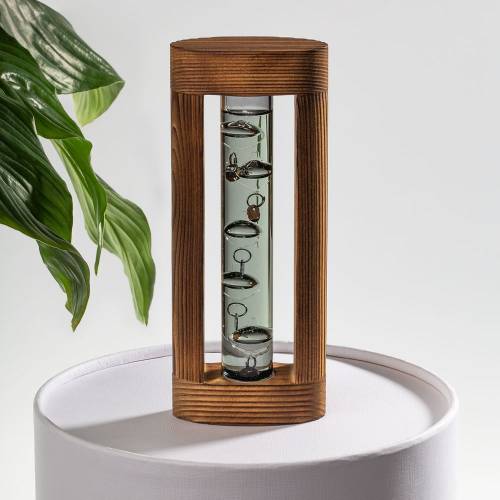 Термометр «Галилей» в деревянном корпусе, серый фото 6