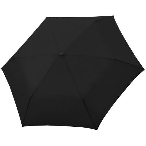 Зонт складной Carbonsteel Slim, черный фото 2