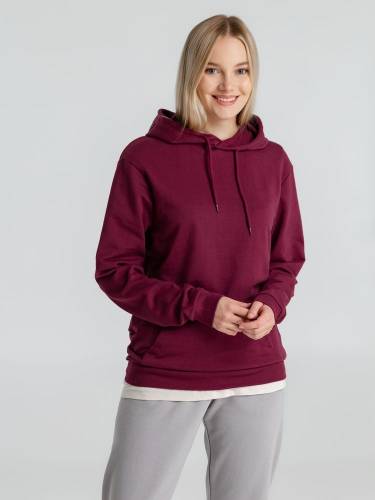 Толстовка с капюшоном унисекс Hoodie, бордовая фото 7