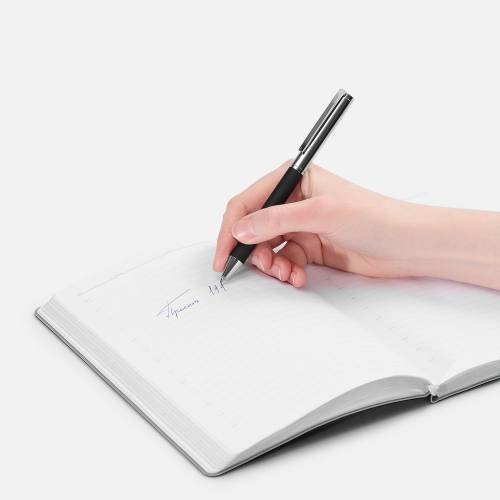 Ручка шариковая Eyeshot Soft Touch, черная фото 5