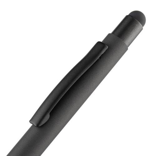 Ручка шариковая Digit Soft Touch со стилусом, черная фото 6