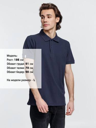 Рубашка поло мужская Virma Premium, темно-синяя фото 4