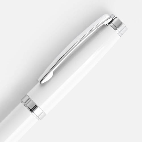Ручка шариковая Letra Chrome, глянцевая, белая фото 4