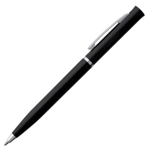 Ручка шариковая Euro Chrome, черная фото 3