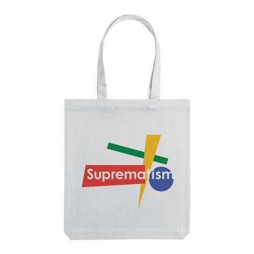 Холщовая сумка Suprematism, молочно-белая фото 3