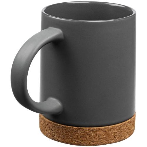 Кружка с пробковой подставкой Corky, серая фото 3