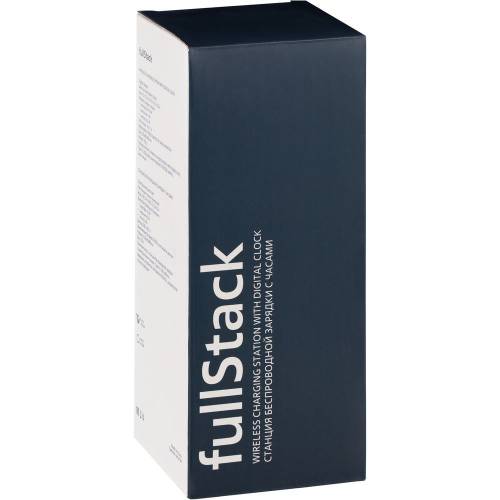 Станция беспроводной зарядки с часами fullStack, черная фото 14