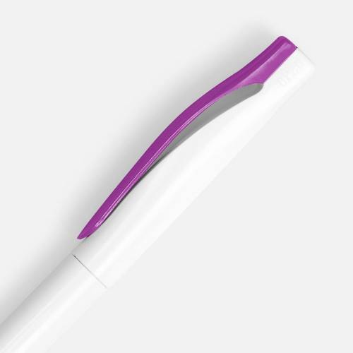 Ручка шариковая Pin, белая с фиолетовым фото 4