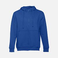 Толстовка мужская на молнии с капюшоном Amsterdam, ярко-синяя