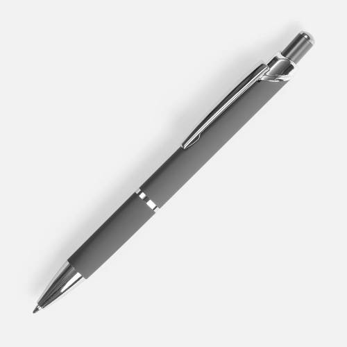 Ручка шариковая Chromos Soft Touch, серая фото 2