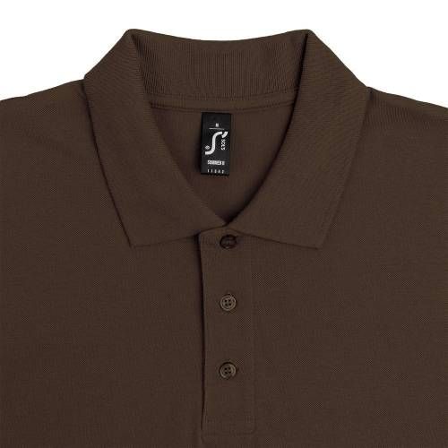 Рубашка поло мужская Summer 170, темно-коричневая (шоколад) фото 4