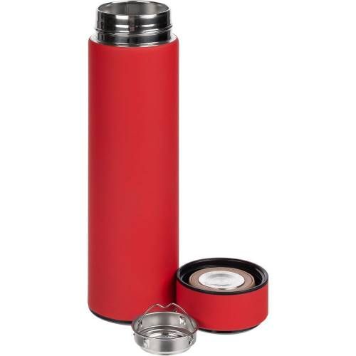 Смарт-бутылка с заменяемой батарейкой Long Therm Soft Touch, красная фото 3