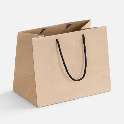 Пакет бумажный Stor, неокрашенный с черными ручками фото 2