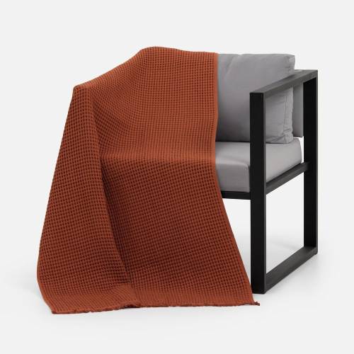 Плед вафельный Elenglect, оранжевый фото 5