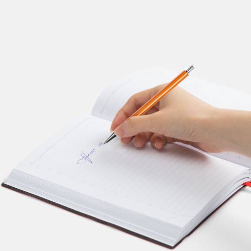 Ручка шариковая Slim Beam, оранжевая фото 4