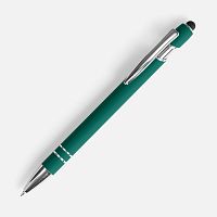 Ручка шариковая Pointer Soft Touch со стилусом, зеленая