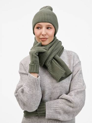 Шапка Catch Match без помпона, зеленая (полынь) фото 10