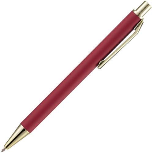 Ручка шариковая Lobby Soft Touch Gold, красная фото 4