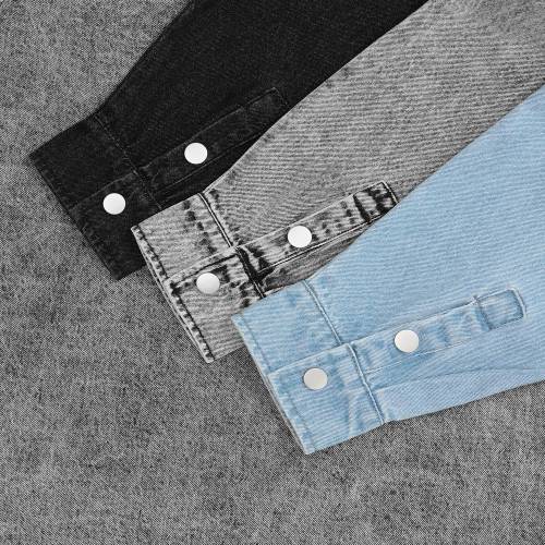 Куртка джинсовая O3, черная фото 12