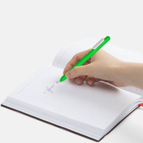 Ручка шариковая Swiper Soft Touch, зеленая с белым фото 5