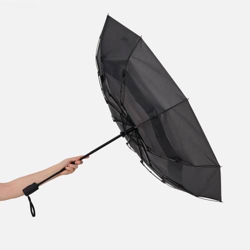 Складной зонт Dome Double с двойным куполом, серый фото 8