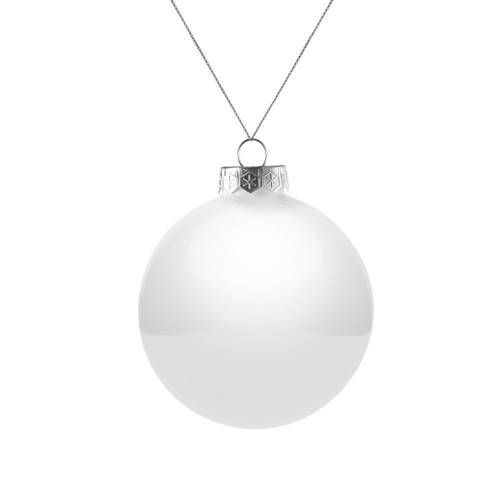 Елочный шар Finery Gloss, 8 см, глянцевый белый фото 2