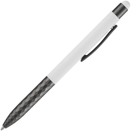 Ручка шариковая Digit Soft Touch со стилусом, белая фото 4