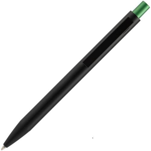 Ручка шариковая Chromatic, черная с зеленым фото 4