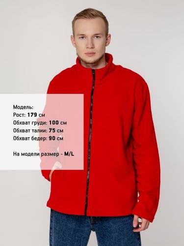 Куртка флисовая унисекс Manakin, красная фото 6