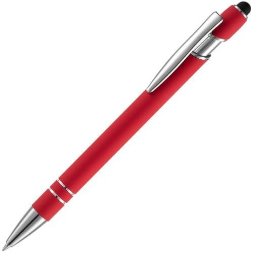 Ручка шариковая Pointer Soft Touch со стилусом, красная фото 2